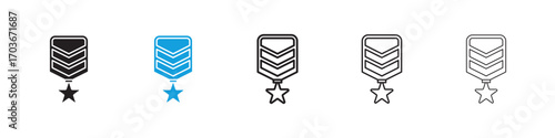 Military rank badge Icon collection for web design