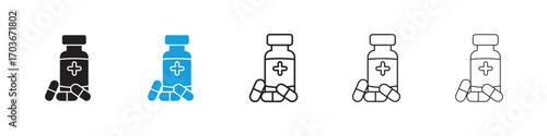 Medicine pills Icon collection for web design