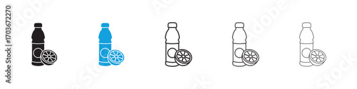 Juice bottle Icon collection for web design