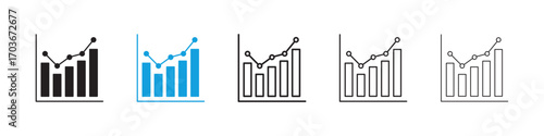 Growth chart Icon collection for web design