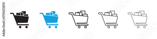 Full cart Icon collection for web design