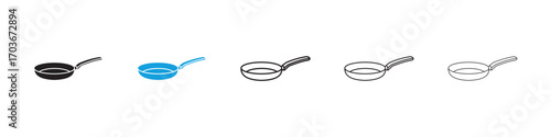 Frying pan Icon collection for web design