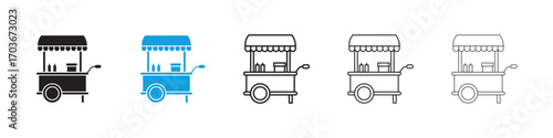 Food cart Icon collection for web design