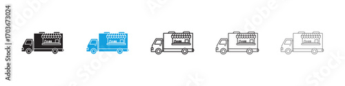 Food truck Icon collection for web design