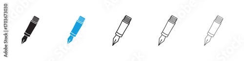 Fountain pen Icon collection for web design