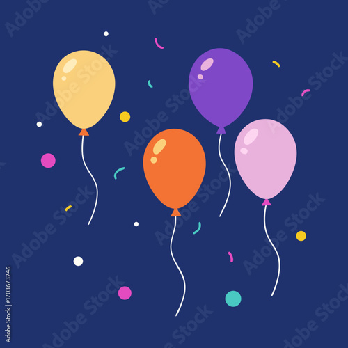 Colorful balloons vector illustration for party celebration