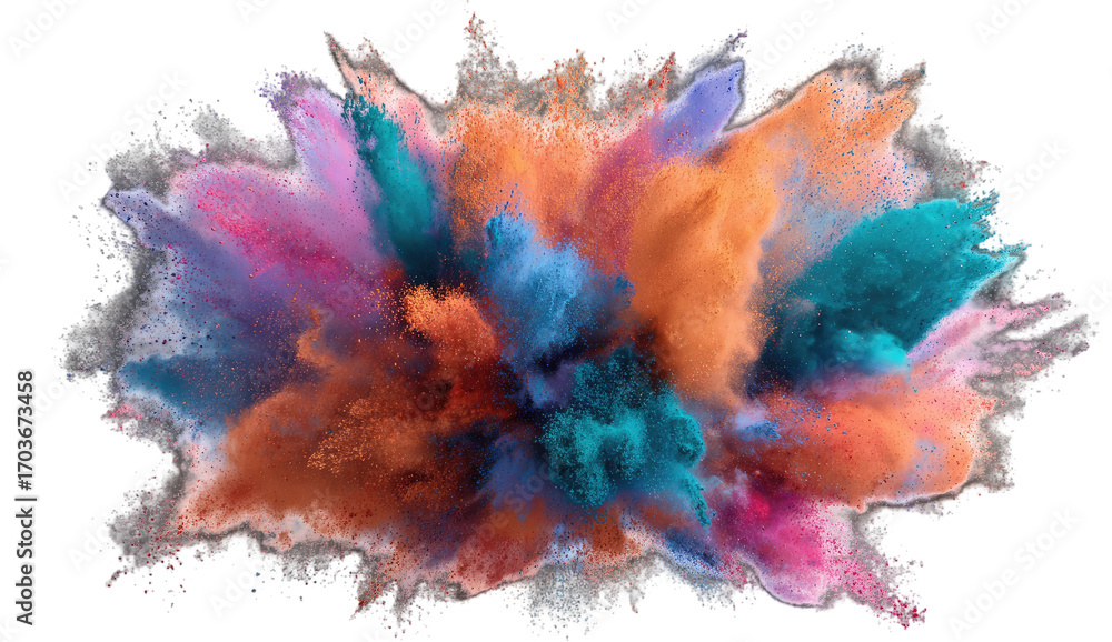Fototapeta premium Colorful powder explosion against black (2)