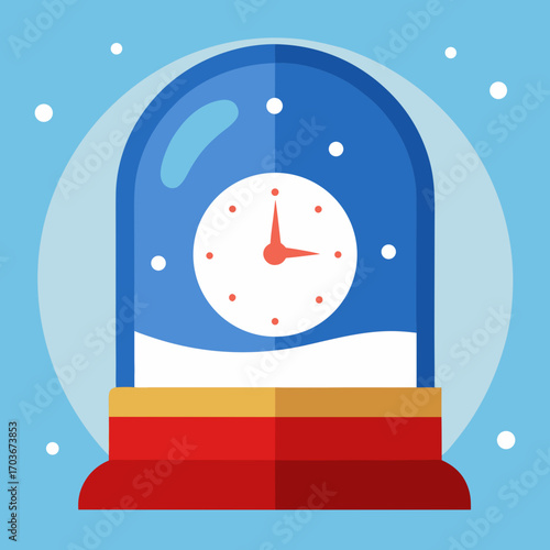Vector art illustration of an alarm clock on a book, a festive holiday concept for the new school year