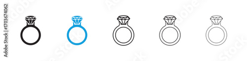 Diamond ring Icon collection for web design