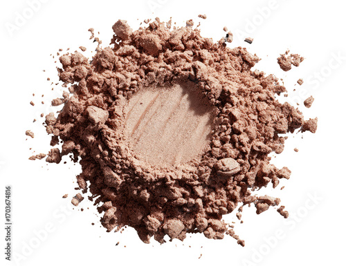 Light brown powder in a circular burst