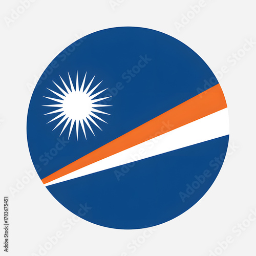 Dynamic Marshall Islands circular flag emblem symbolizing national pride and global connection for your projects. Free Download Dynamic Marshall Islands circular flag emblem symbolizing national pride and global connection for your projects. - GFXLoad
