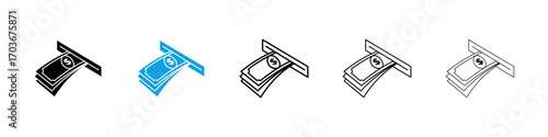 ATM cash Icon collection for web design