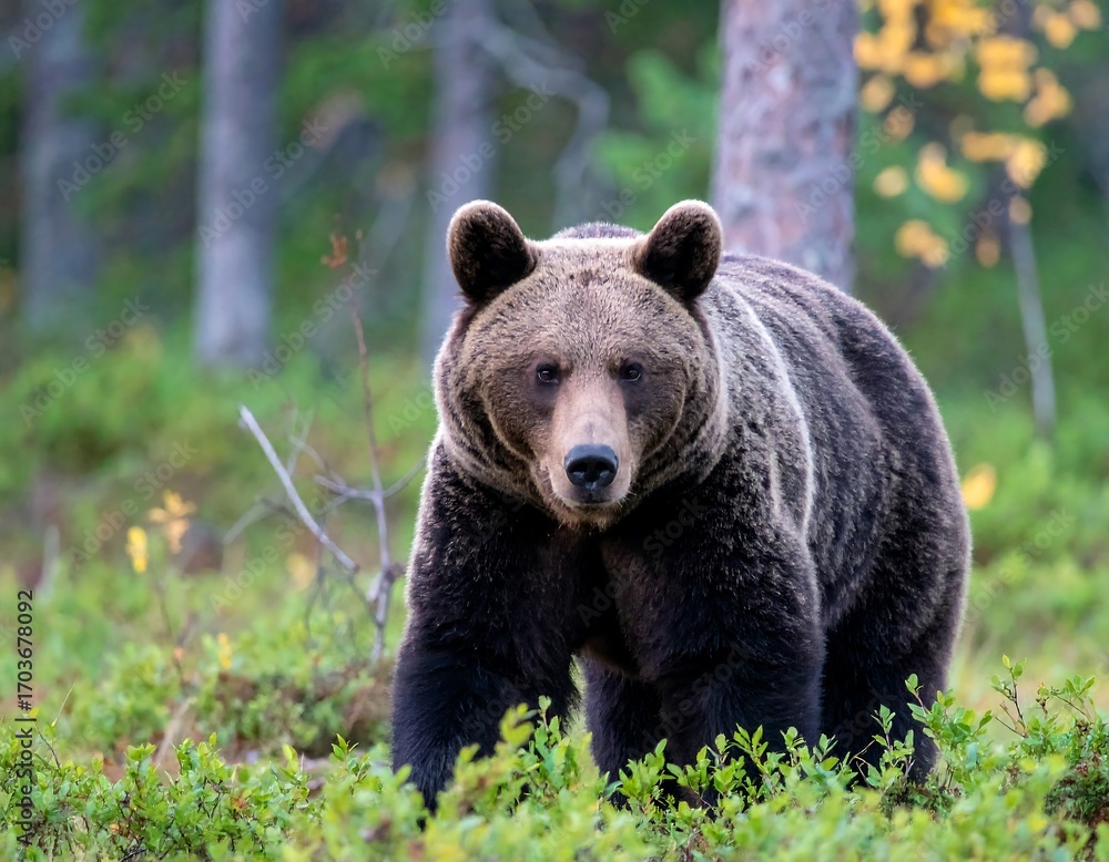 Fototapeta premium Brown bear in a forest