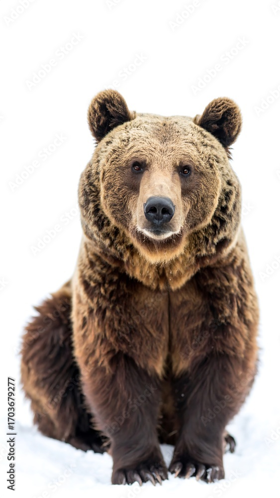 Fototapeta premium Brown bear in snow