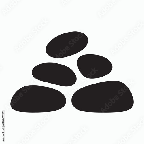 Minimal stone rock pile solid design