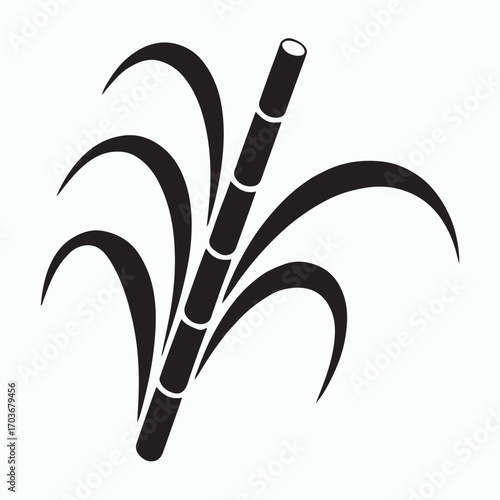 Minimal sugarcane stalk solid design icon