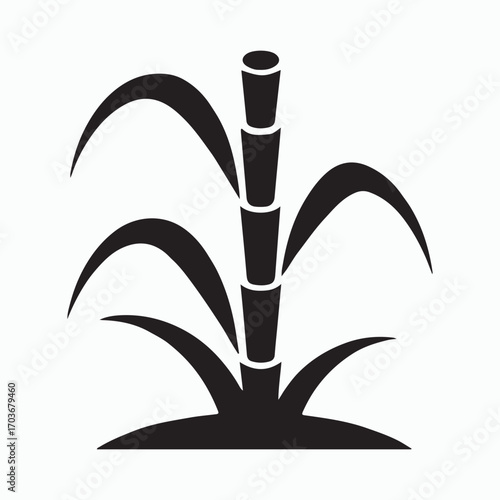 Bold sugarcane plant flat solid icon