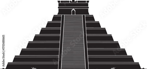 Ancient Pyramid Silhouette Vector Illustration for Historical and Architectural Design Projects
