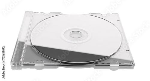 Blank cd in clear plastic case isolated on transparent background