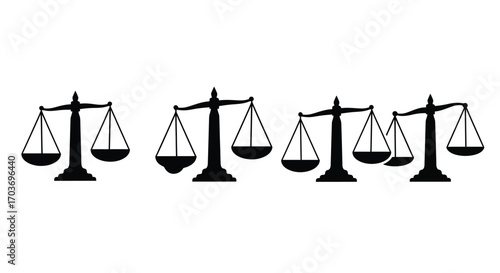 Symbolic representation of justice scales demonstrating legal balance and law concepts vector