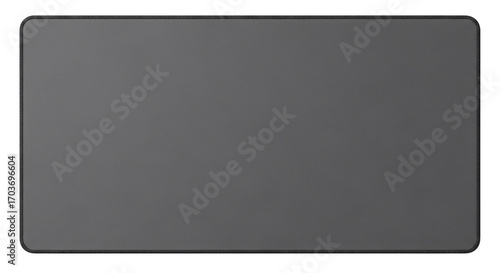 Plain grey rectangular mouse pad isolated on white isolated on transparent background
