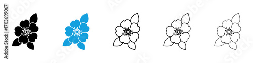 Wild rose icons vector illustration for ui