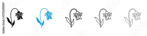 Wilted flower icons vector illustration for ui