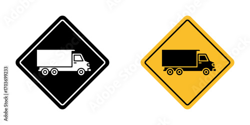 Truck warning signs vector illustration for ui
