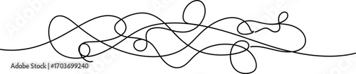 Tangled line art doodle, mess concept, complicated path in minimalist style