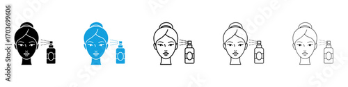 Spray on face icons vector illustration for ui