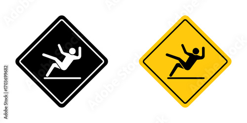 Slip Warning signs vector illustration for ui