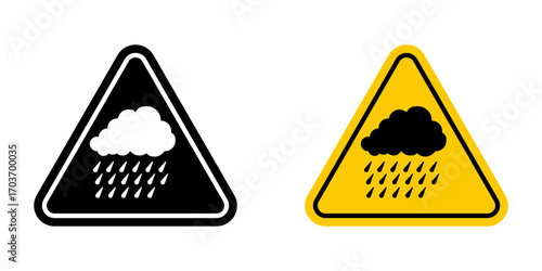 Rain warning signs vector illustration for ui