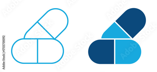 Pills icon set , capsule icon . Vector illustration .