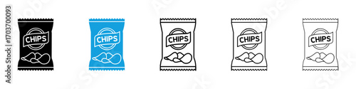 Potato chips icons vector illustration for ui