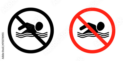 No swimming sign vector illustration for ui