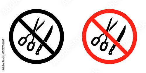No scissors or no knives sign vector illustration for ui