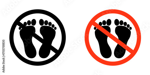 No foot print sign vector illustration for ui