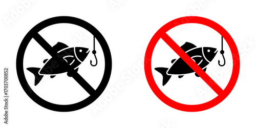 No fishing sign vector illustration for ui