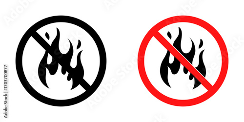 No fire sign vector illustration for ui