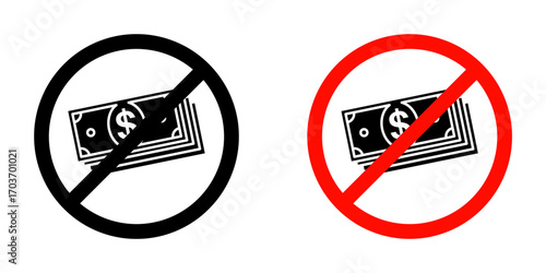No cash sign vector illustration for ui