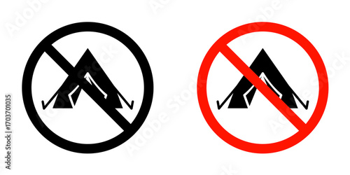 No camping signs vector illustration for ui