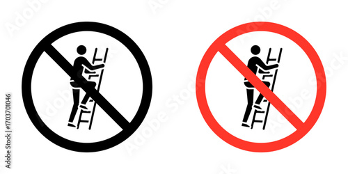 No climbing allowed sign vector illustration for ui