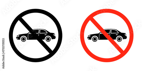 No cars sign vector illustration for ui