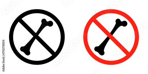 No bones sign vector illustration for ui