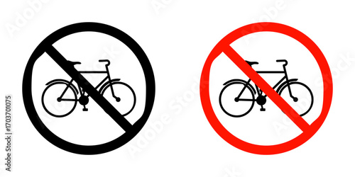 No bicycle sign vector illustration for ui