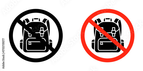 No backpacks allowed sign vector illustration for ui