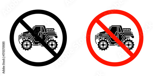 No all terrain vehicle sign vector illustration for ui