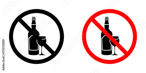 No alcohol sign vector illustration for ui
