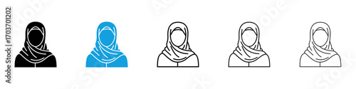 Muslim women icons vector illustration for ui