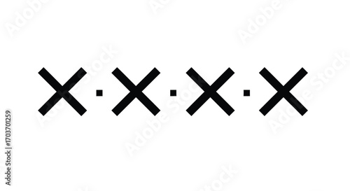 Four simple x symbols arranged in a row with dots symbolizing a pattern vector